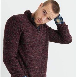 Lucky Cable Half Zip Mock Neck Sweater NWT Lg